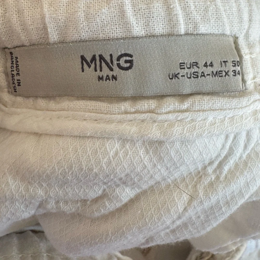 MNG Man Sustainable Linen-Blend Drawstring Pants Beige Size 34